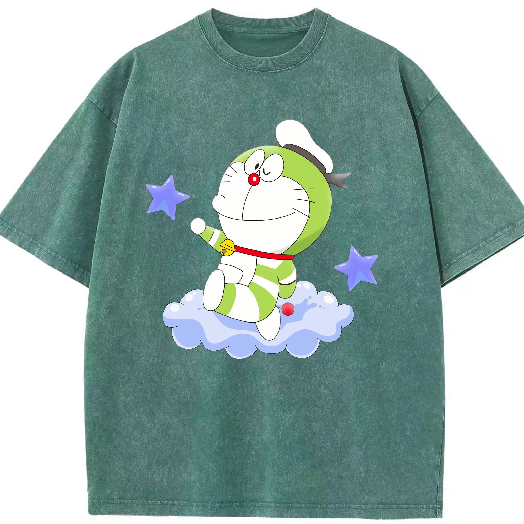 （画像用） ドラえもん Doraemon 綿100% ヴィンテージ風 半袖Tシャツ（フロントプリント）